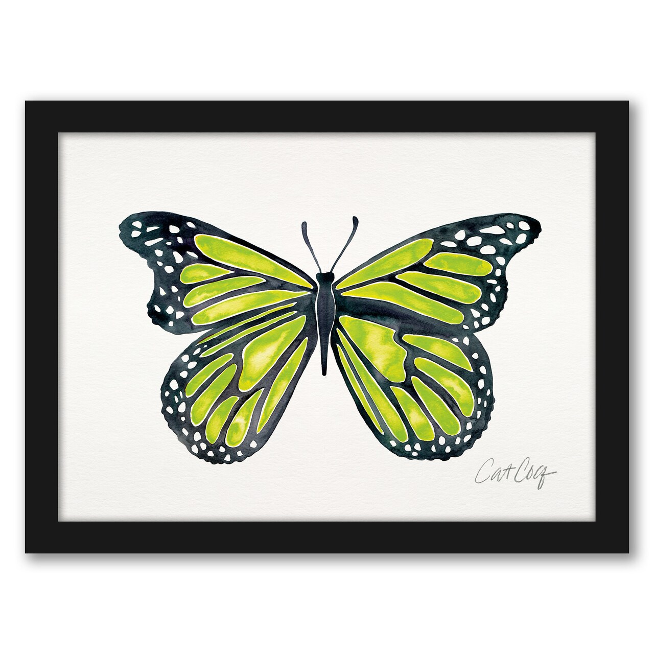 Lime Butterfly by Cat Coquillette Frame  - Americanflat